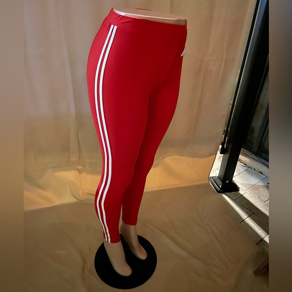 Indero RED Soft Side Stripped Casual Leggings